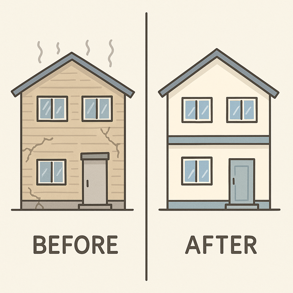 市川市・浦安市・東京都（23区）エリアの外壁塗装ならおまかせ。外壁塗装は、住まいの未来を守る「賢い投資」です。